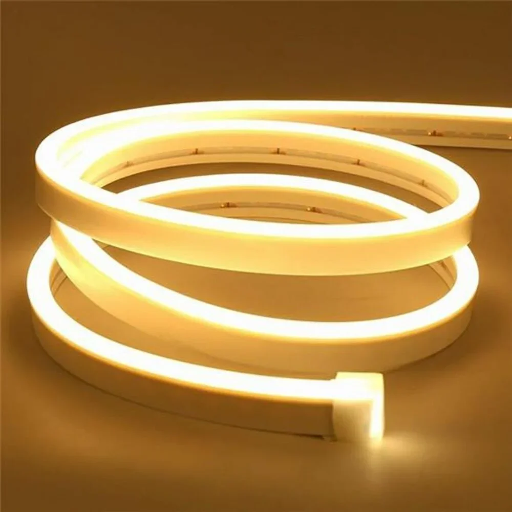 Warm White LED Neon Rope Light Waterproof Flexible Strip for Indoor Outdoor Deco